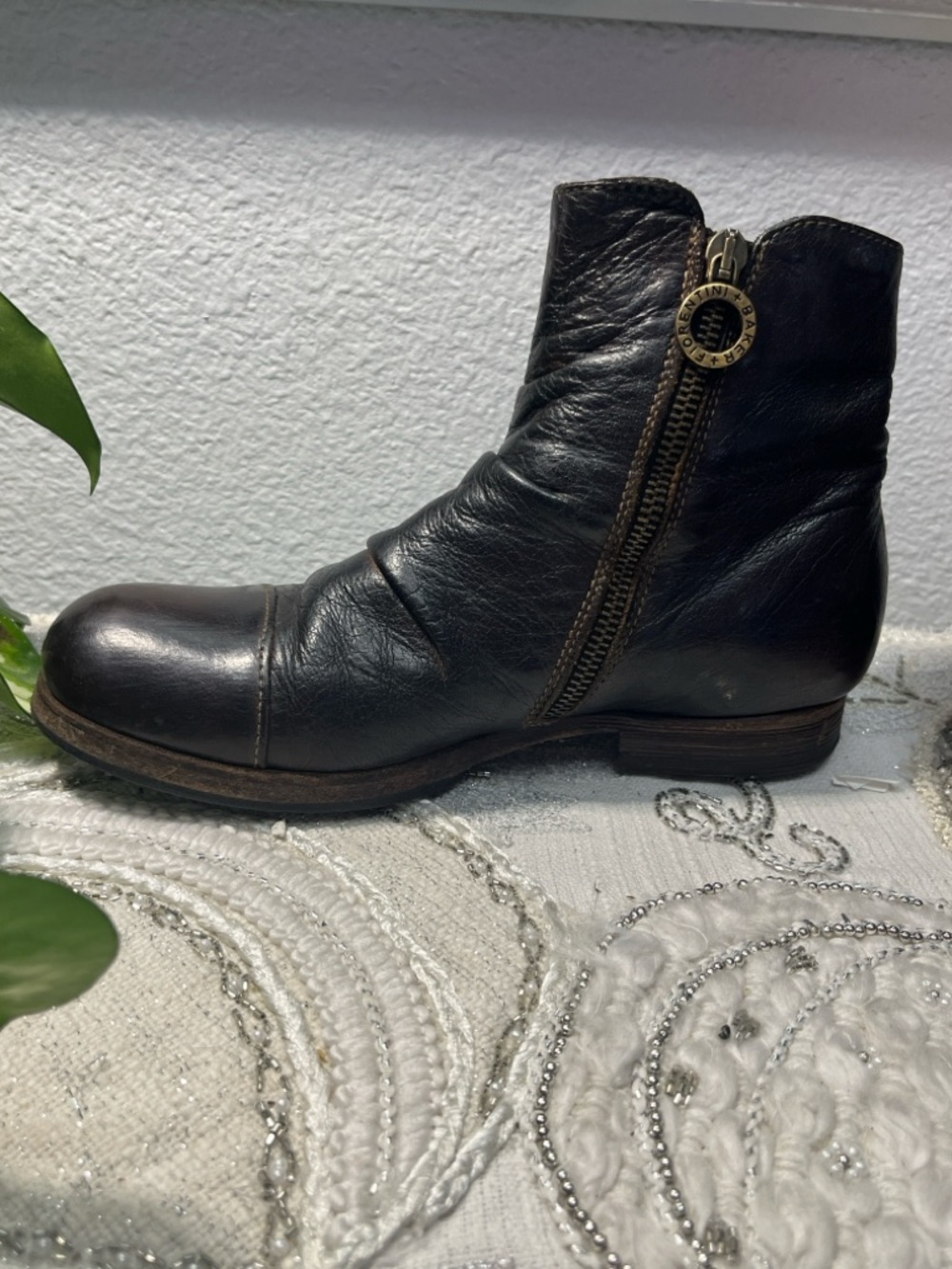 Fiorentini + Baker Dark Brown Italian Leather Ruched Ankle Boots Size [EU 36] - Picture 5 of 15